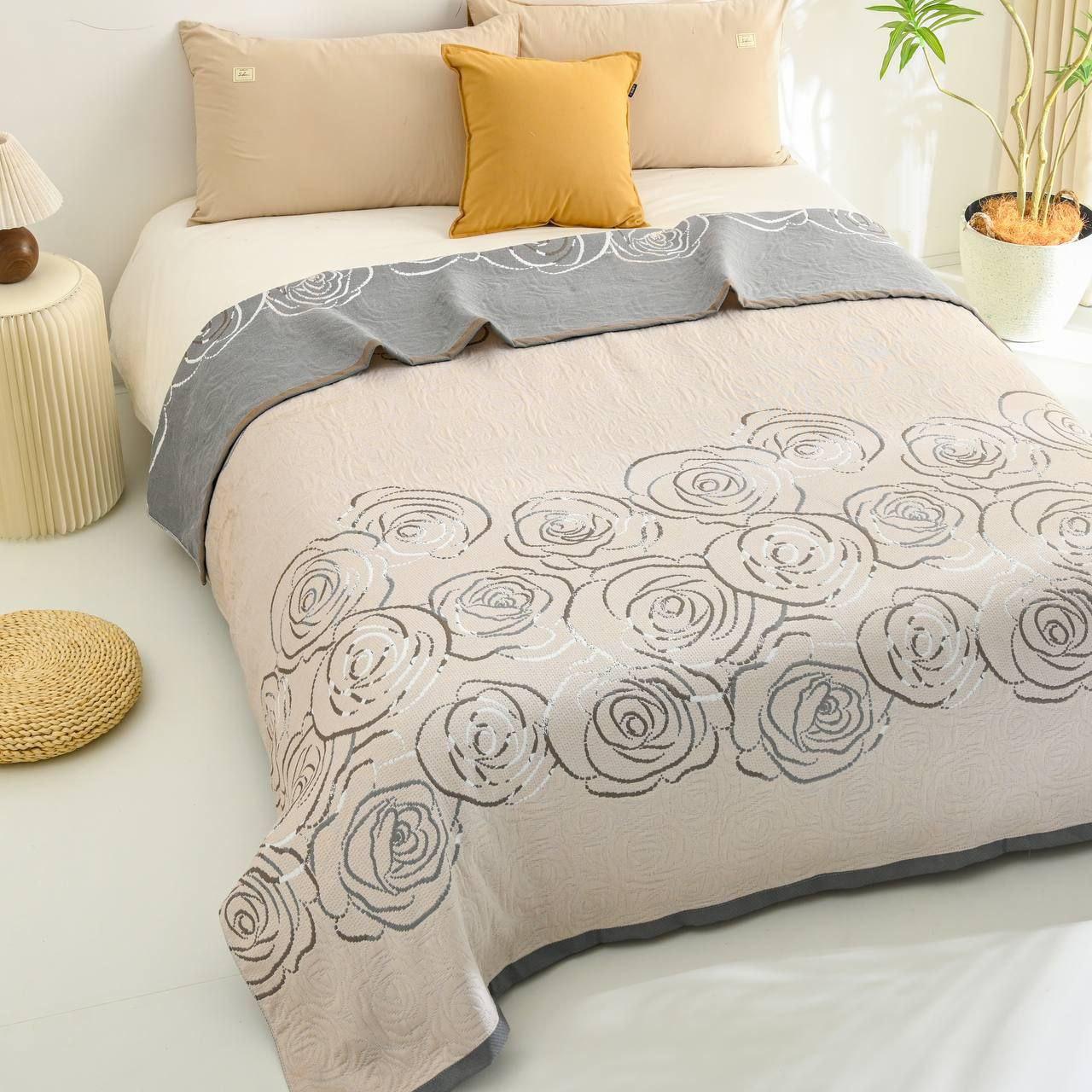 Покрывало летнее Malloory Home 200x230 см Бежевый с серым (2322)
