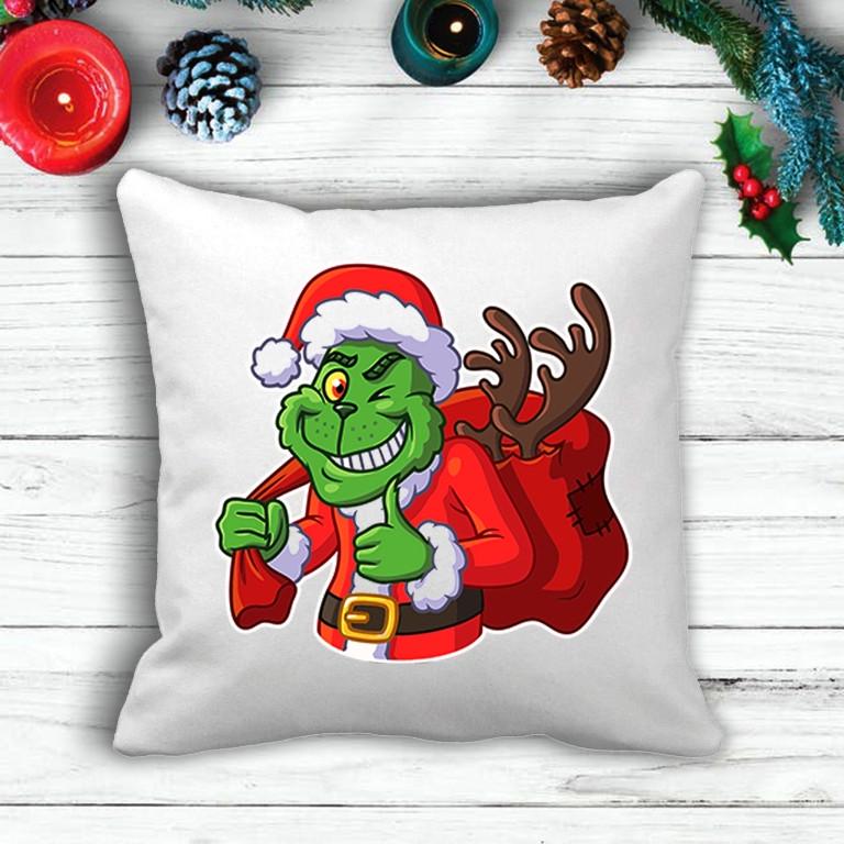 ᐉ Подушка с новогодним принтом Гринч The Grinch с рюкзаком