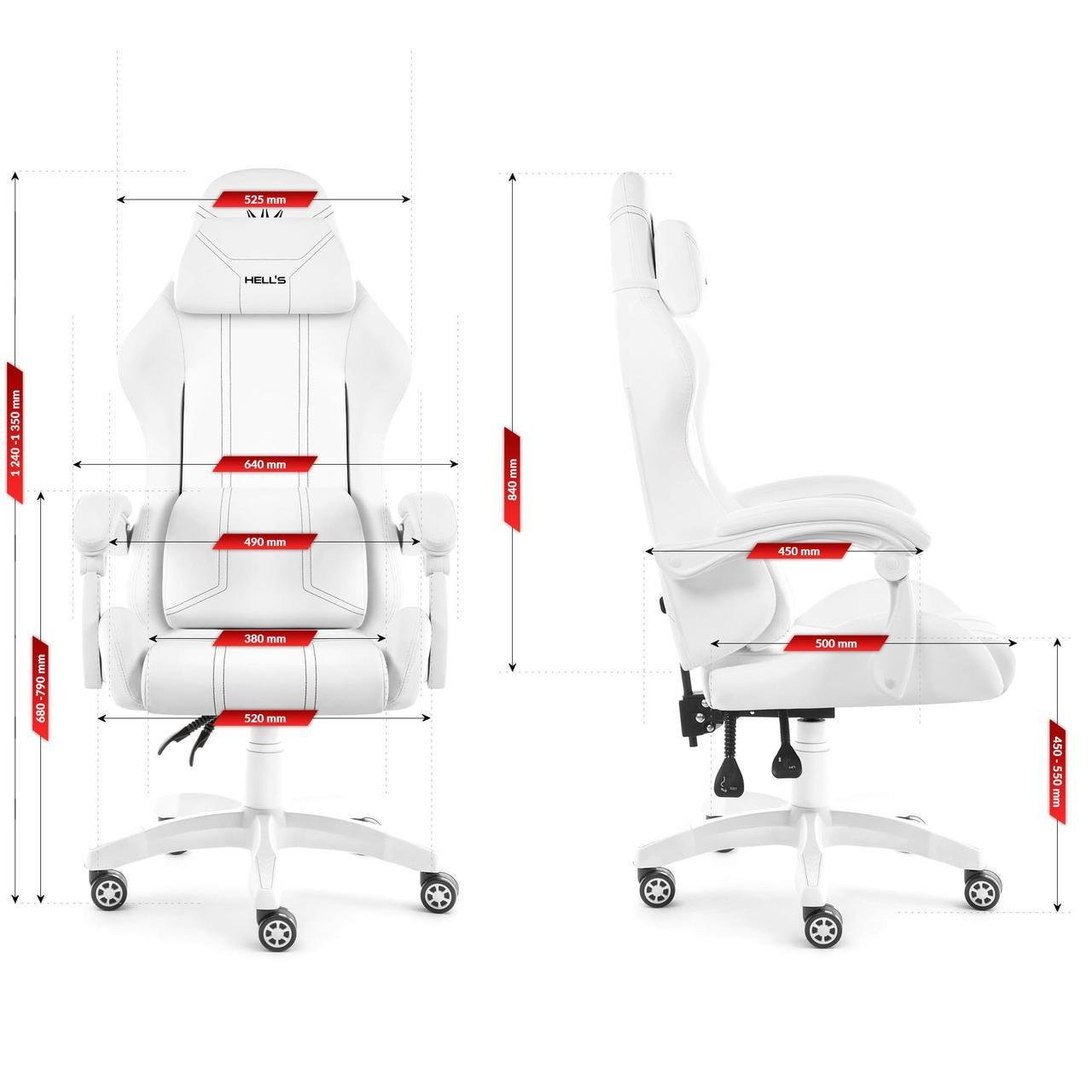 Комп'ютерне крісло Hell's HC-1014 White (5907196010392) - фото 8