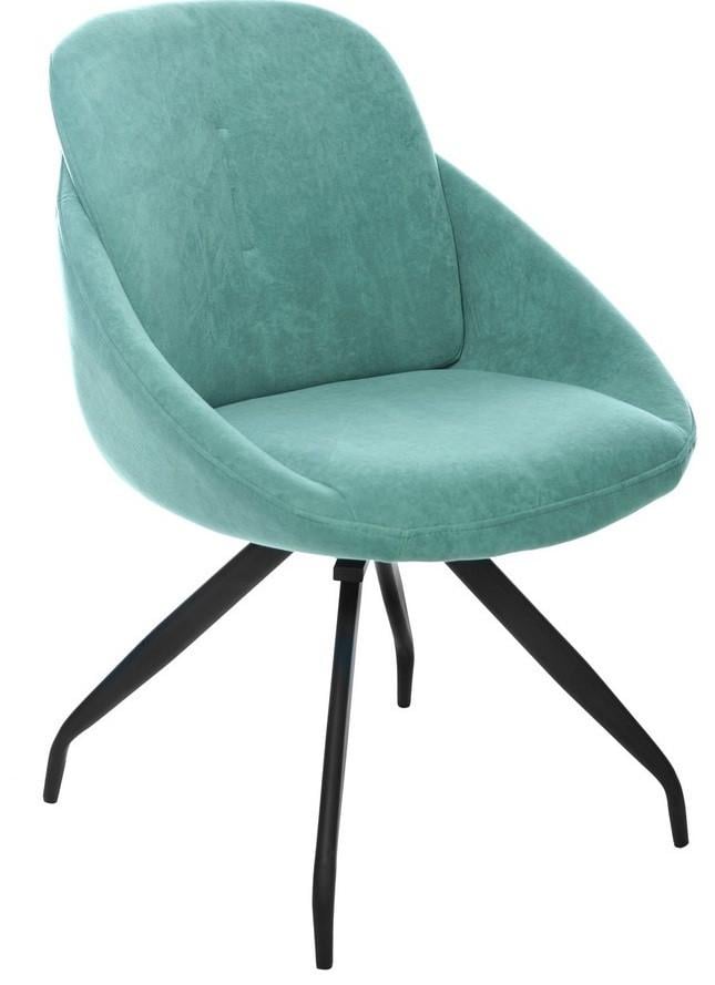 Стілець обідній поворотний Ветро Мебель R-65 860х590х700 метал/флок М'ятний/Чорний