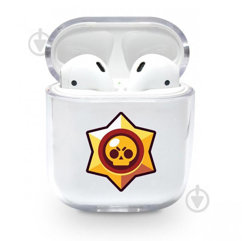 Прозрачный силиконовый чехол Apple AirPods с рисунком - Бравл Старс (KAP1207)