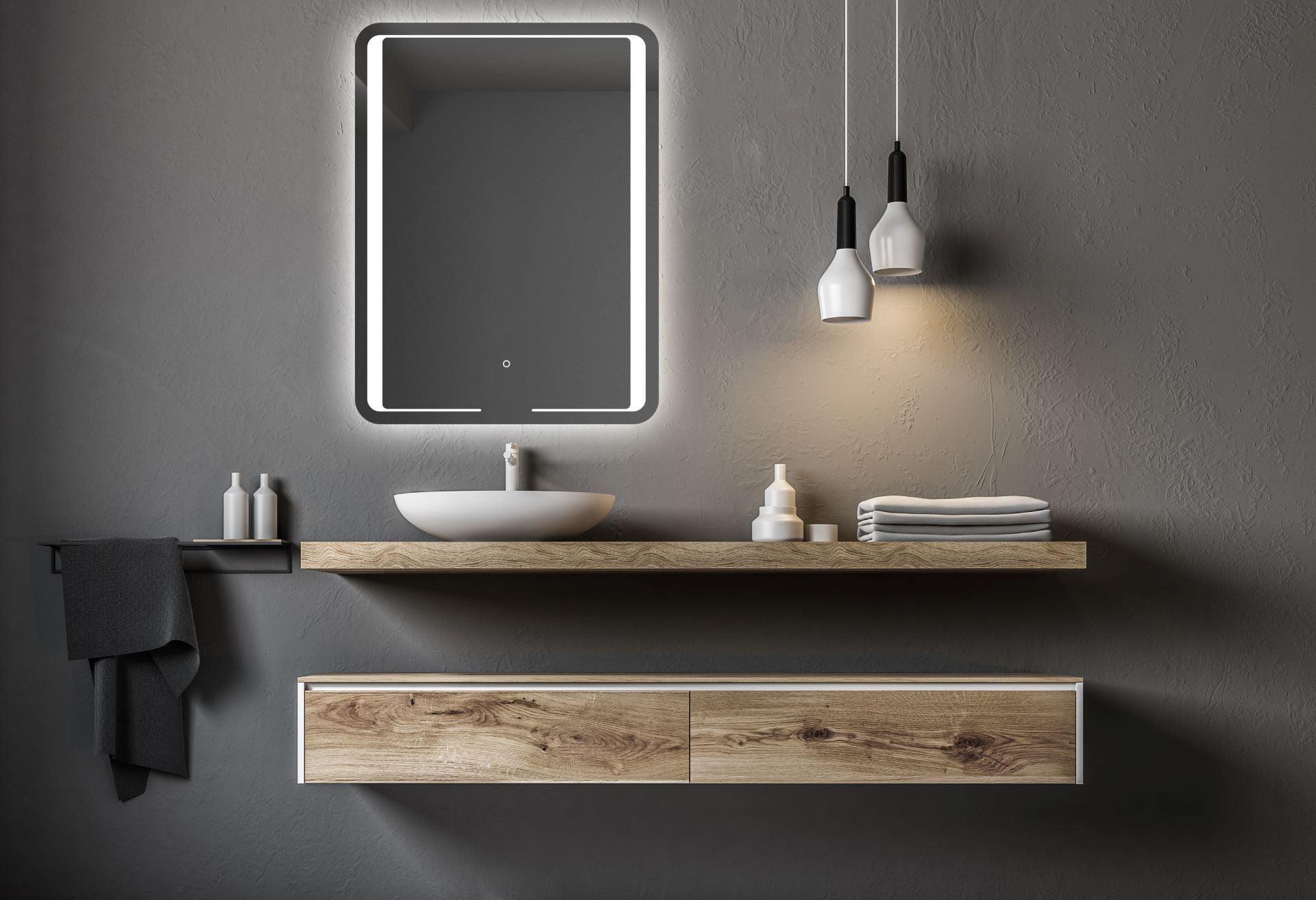 Зеркало Dim Dzerkal BENO с LED-подсветкой и сенсорным управлением 50х70 см (10294)