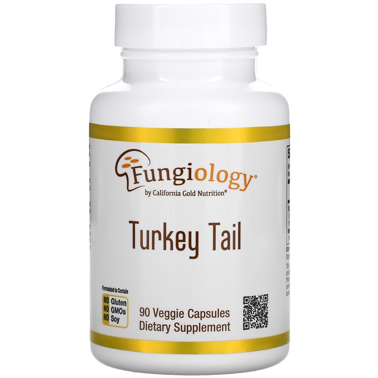 Трутовик різнокольоровий California GOLD Nutrition Fungiology Turkey Tail повного спектру 90 капсул (995078807)