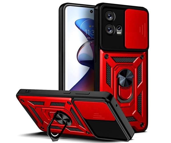 Чехол накладка Ricco Camera Sliding для Motorola Moto G72 Красный