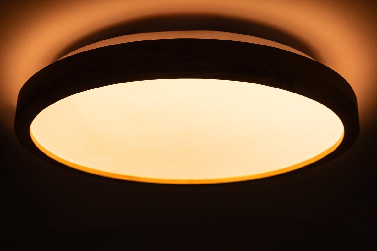 Потолочный светильник Vestum WOOD матовый 60W 3000К-6500К из ДК 375х60 мм Орех - фото 3 Потолочный светильник Vestum WOOD матовый 60W 3000К-6500К из ДК 375х60 мм Орех - фото 3