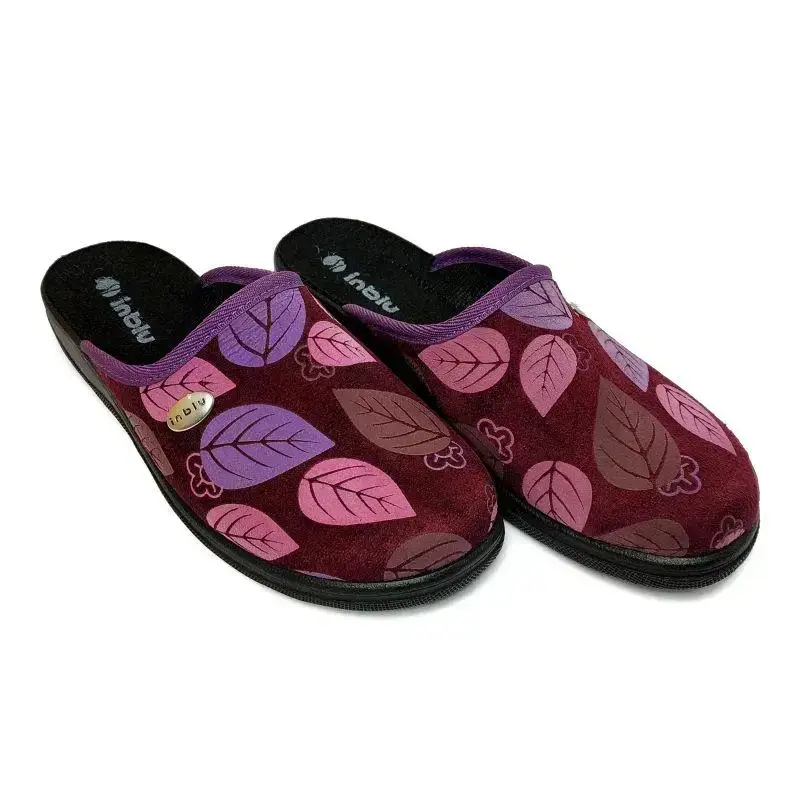 Тапочки домашние женские Inblu листья 25,5-26 см р. 41 Сливовый  (CA-5F-412)