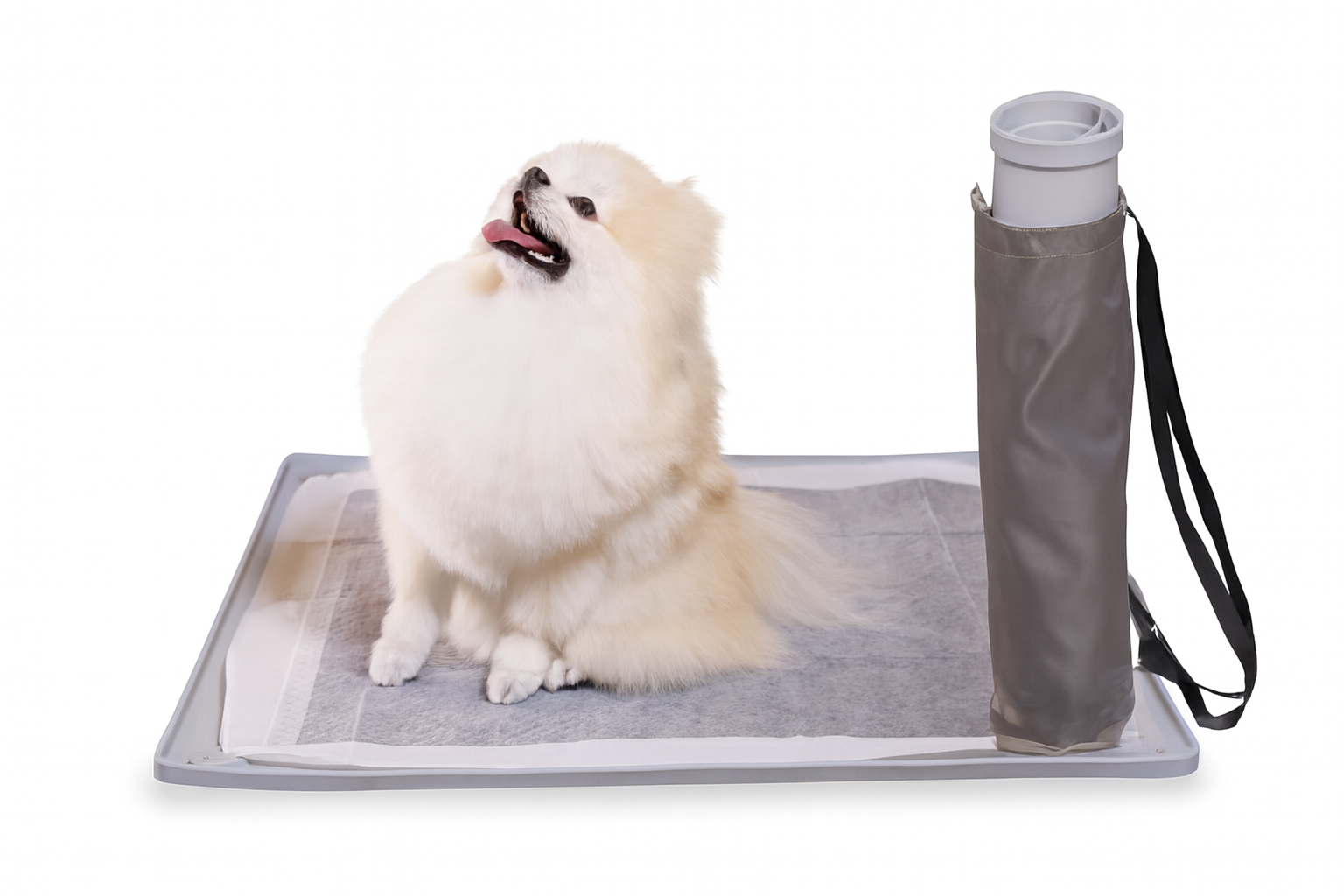 Туалет лоток для собак под пеленку Пухнасте Щастя силиконовый 42х62 см Серый