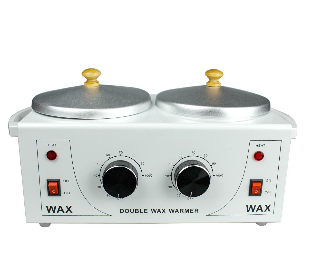 Воскоплав банковий для воску та пасти на 2 банки по 400 мл з терморегулятором 200 Вт Білий (SM-187) - фото 3