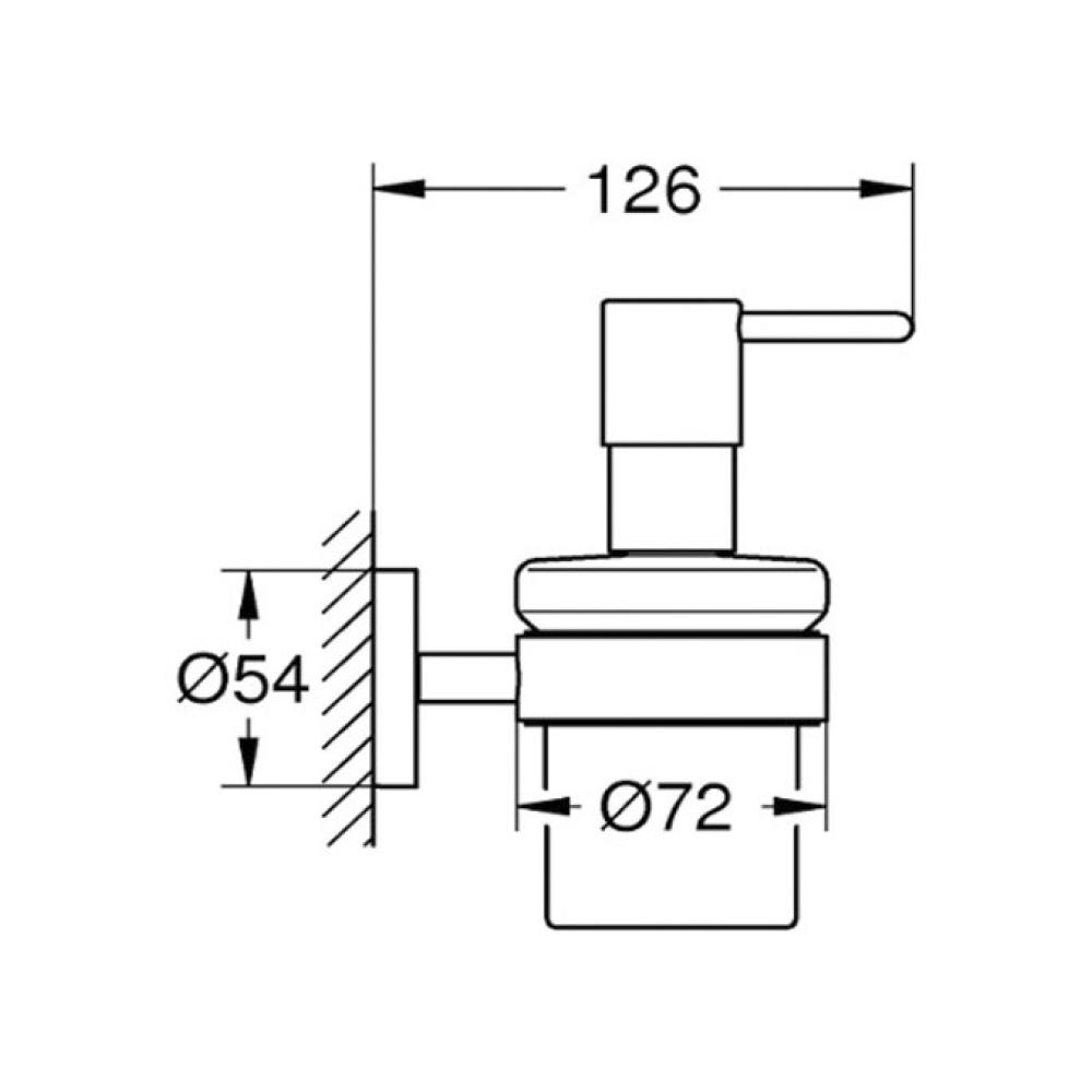 Дозатор для рідкого мила Grohe Essentials 40448001 настінний 160 мл Хром (111312) - фото 2