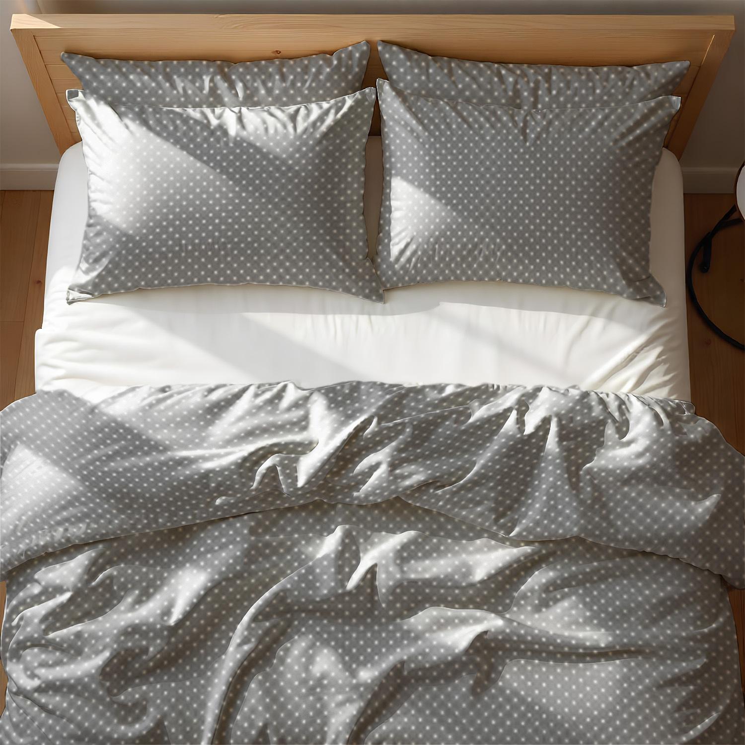 Комплект постельного белья Zastelli 41 белый орех на сером/white бязь евро 200х220 см Серый (19715)