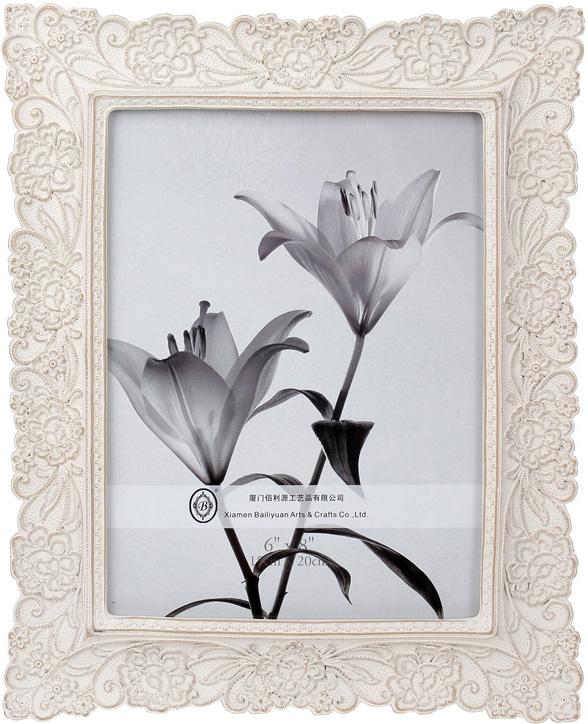 Фоторамка Кружево для фото 15х20 см полистоун Слоновая кость (25120)