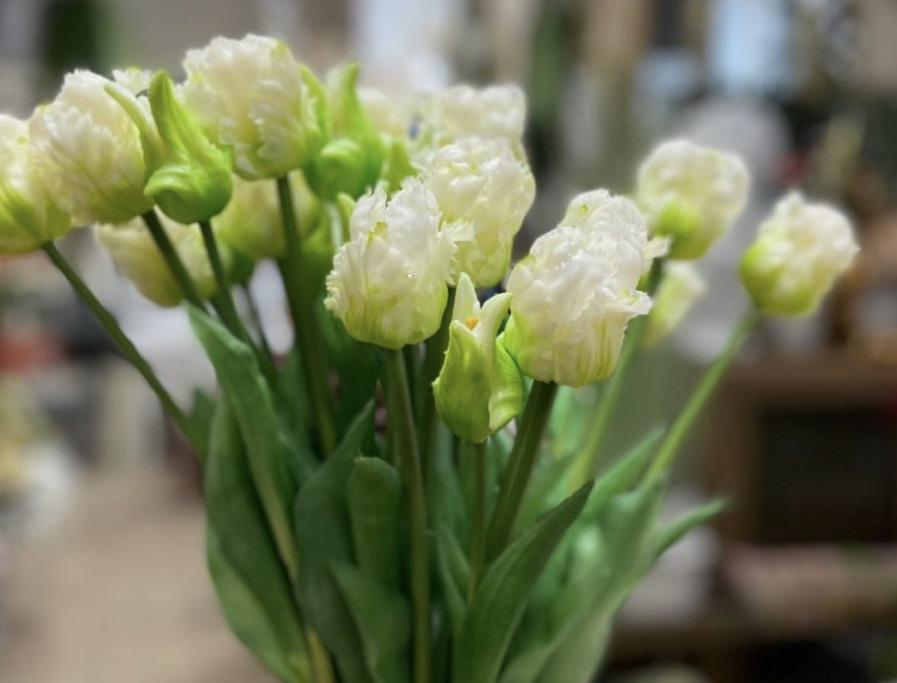 Тюльпан кудрявый букет LUX 3+2 45 см силикон Белый (35142) - фото 6 Тюльпан кудрявый букет LUX 3+2 45 см силикон Белый (35142) - фото 6