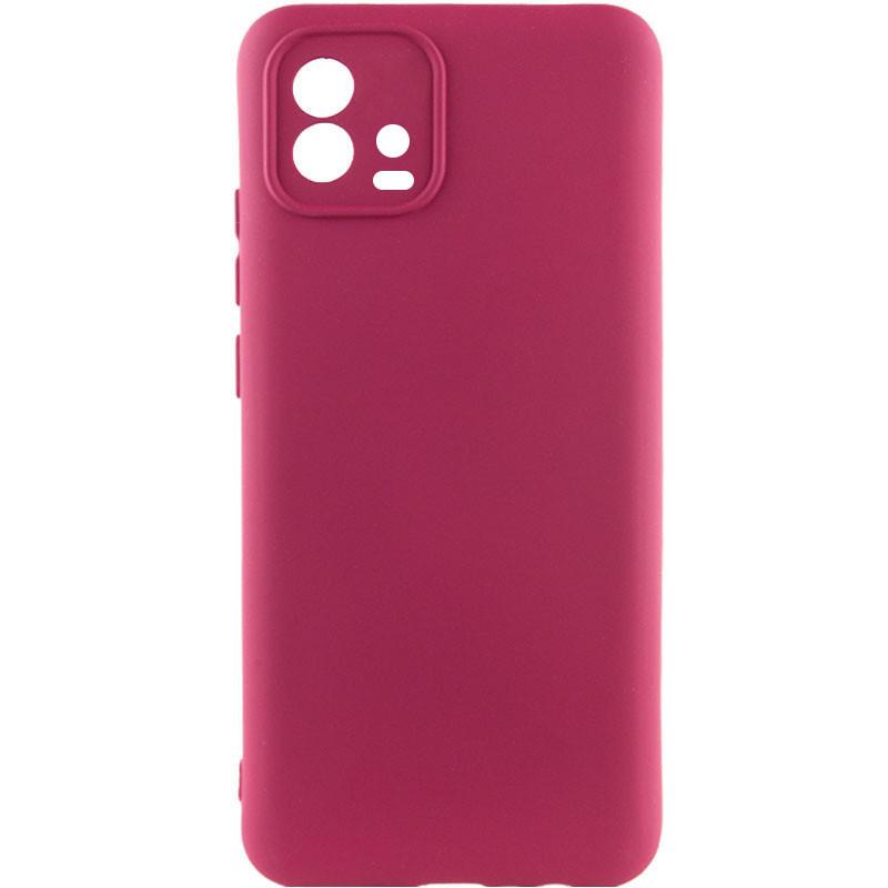 Противоударный чехол Silicone Cover Lakshmi Full Camera (A) для Motorola Moto G72 Бордовый / Marsala