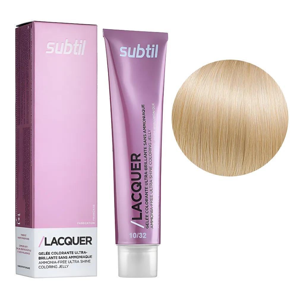 Краска гелевая безаммиачная для волос Subtil Lacquer 10.32 Экстрасветлый блондин золотистый ирис 60 мл