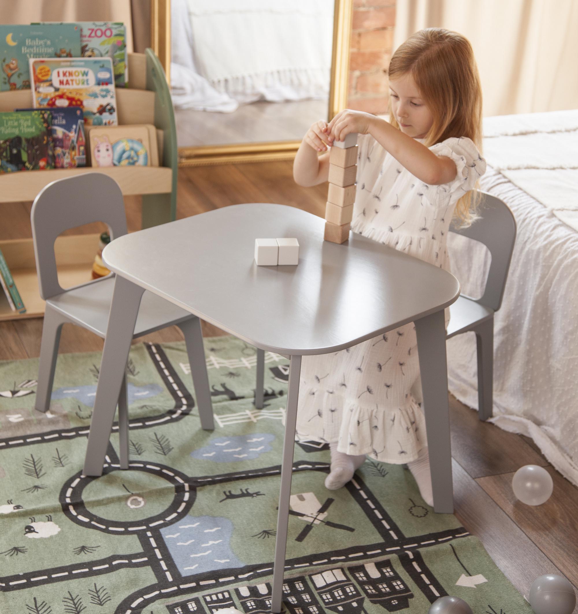 Дитячий столик і два стільчика Tatoy для дітей 2-4 років Сірий - фото 4 Дитячий столик і два стільчика Tatoy для дітей 2-4 років Сірий - фото 4
