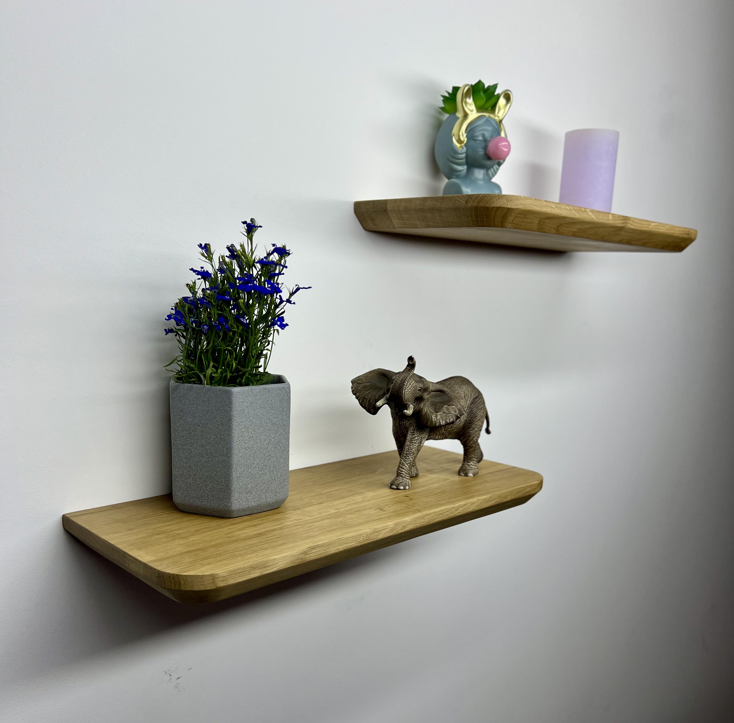 Полка настенная с кантовым краем и скрытым монтажом 25х110х1000 мм 1 шт. Натуральный дуб