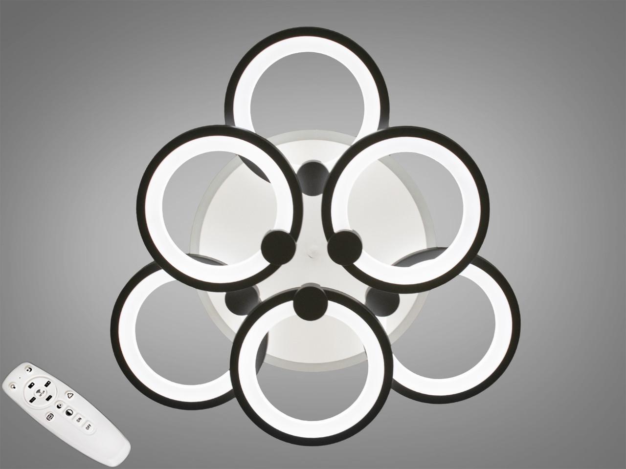 Люстра потолочная с димером LED 8022/3+3BK 3col dim (2437600188)