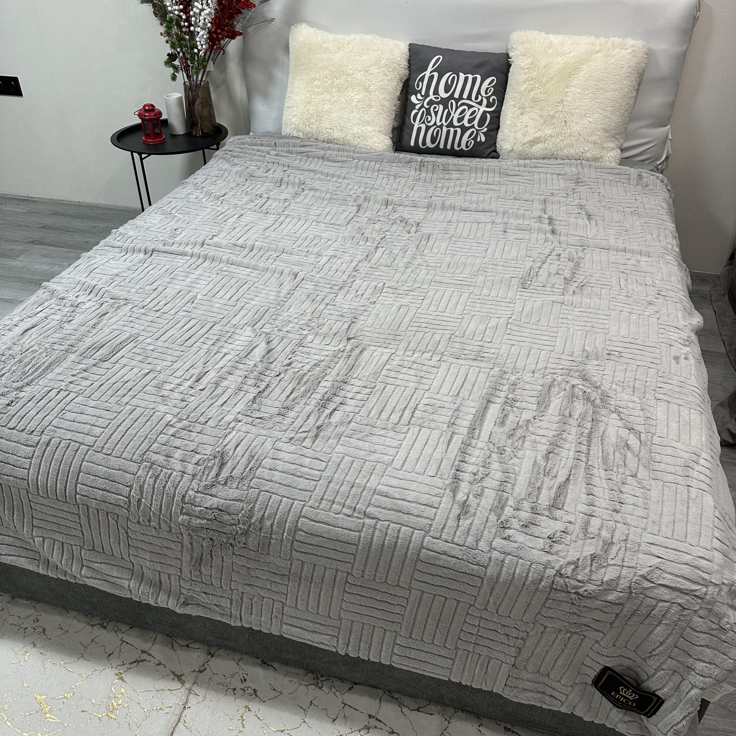 Покрывало микрофибра велюр 200х230 см Серый (30111402) - фото 7