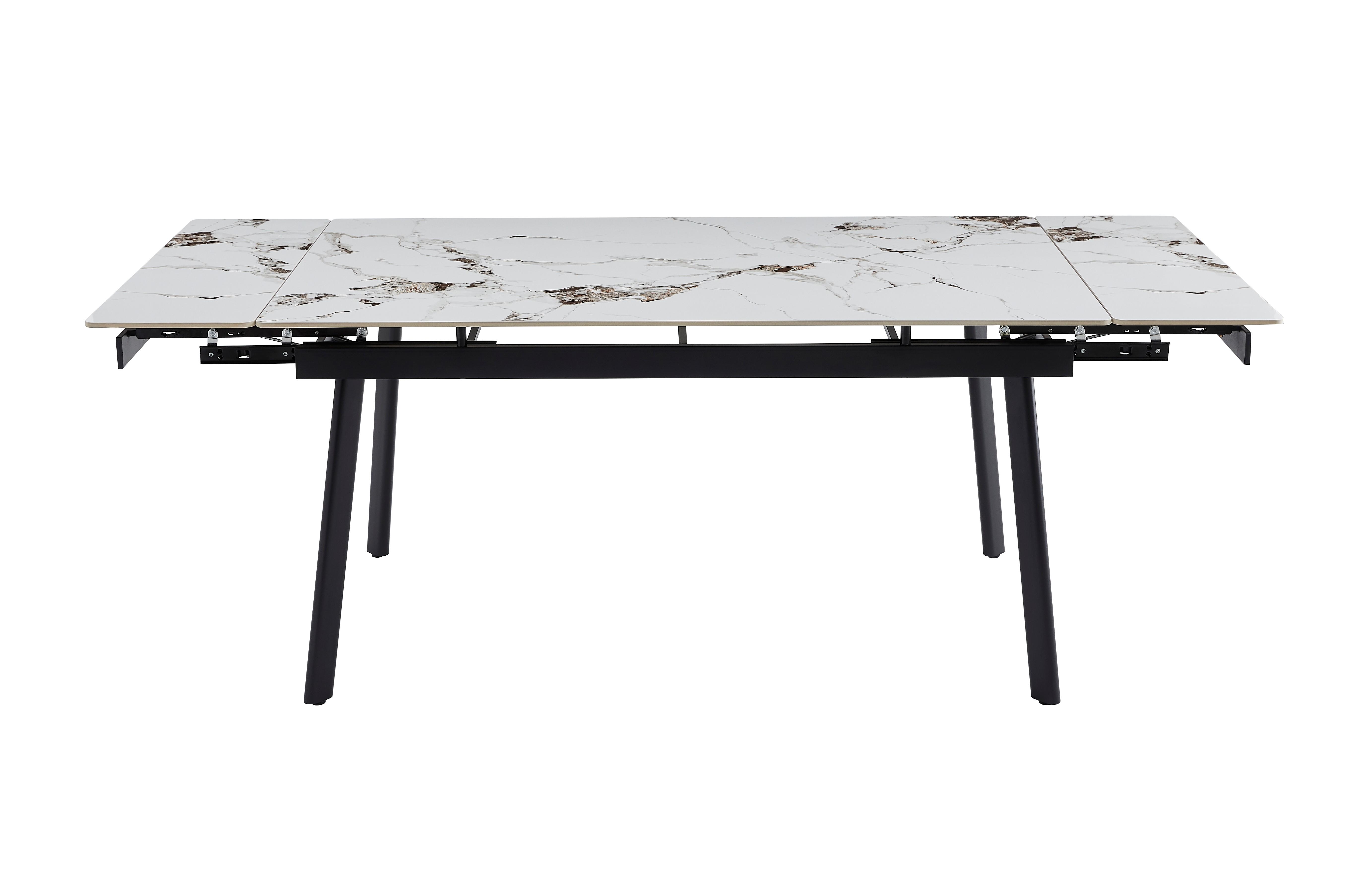 Стіл обідній розсувний Vetro Mebel 1500- 2100x900x760 мм Панда вайт/Чорний (TМ-98) - фото 3 Стіл обідній розсувний Vetro Mebel 1500- 2100x900x760 мм Панда вайт/Чорний (TМ-98) - фото 3