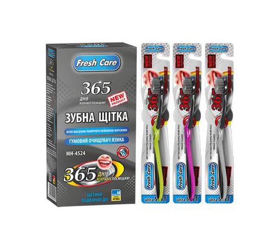 Зубная щетка Stenson Fresh care с черной щетиной 12 шт. MH-4524 (10651993)