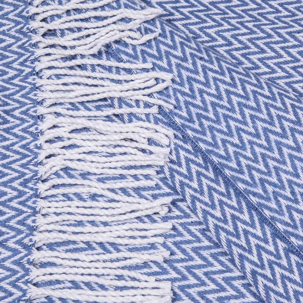 Плед бавовняний Love You Зиг-заг 140x200 Блакитний - фото 2 Плед бавовняний Love You Зиг-заг 140x200 Блакитний - фото 2