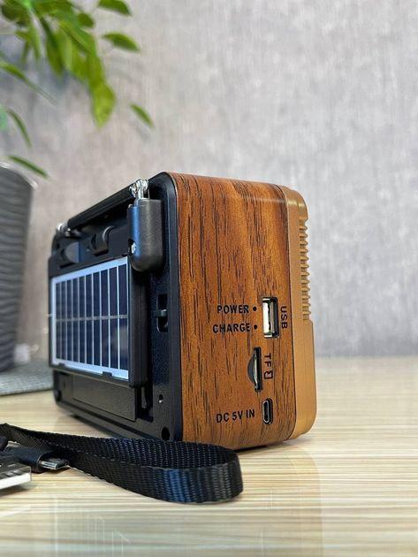 Радиоприемник с солнечной панелью Golon RX-BT6060S с Bluetooth и USB/SD Коричневый - фото 2 Радиоприемник с солнечной панелью Golon RX-BT6060S с Bluetooth и USB/SD Коричневый - фото 2