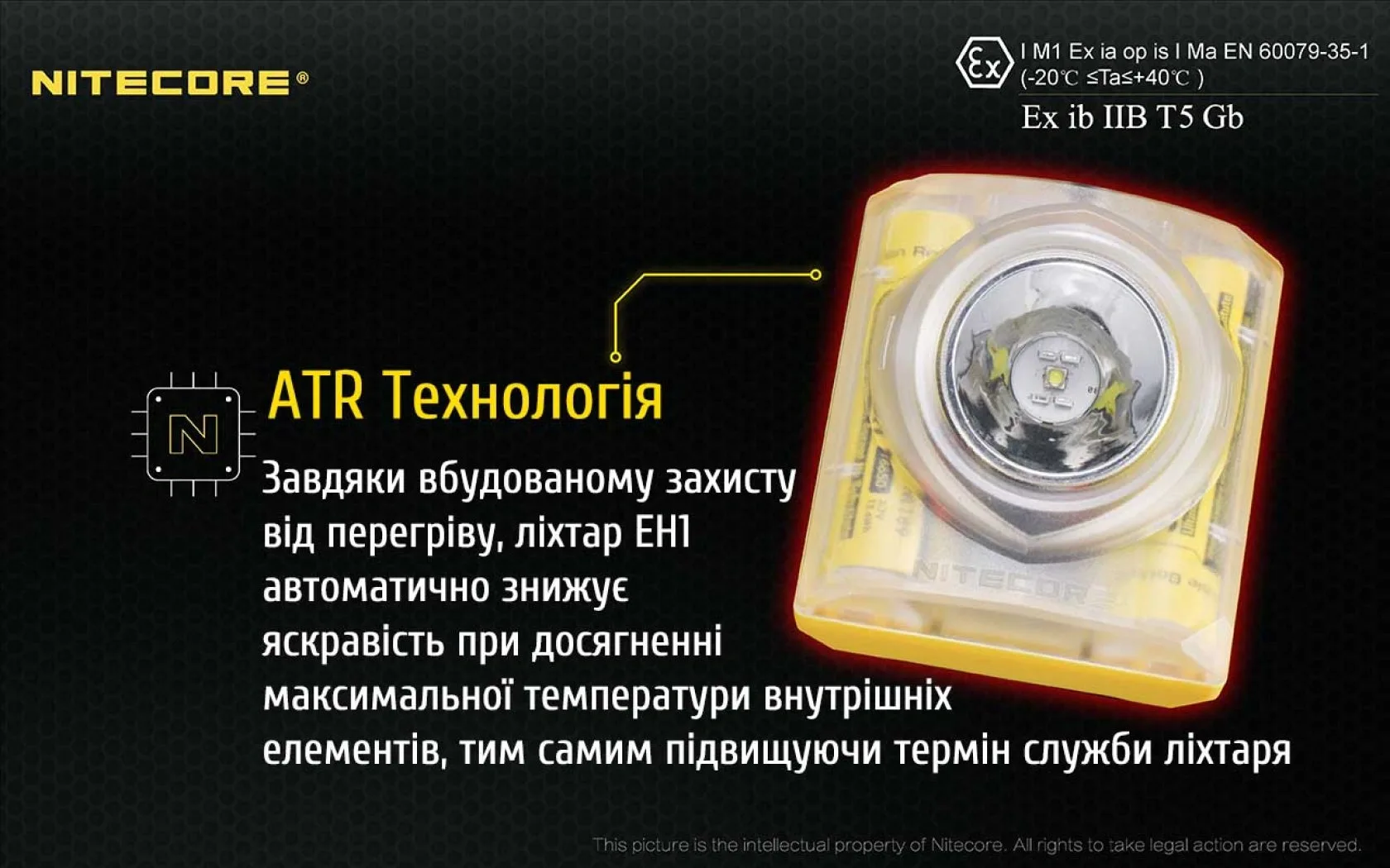 Ліхтар налобний Nitecore EH1 вибухозахищений з білим та червоним світлом 6500К (23872452) - фото 10 Ліхтар налобний Nitecore EH1 вибухозахищений з білим та червоним світлом 6500К (23872452) - фото 10