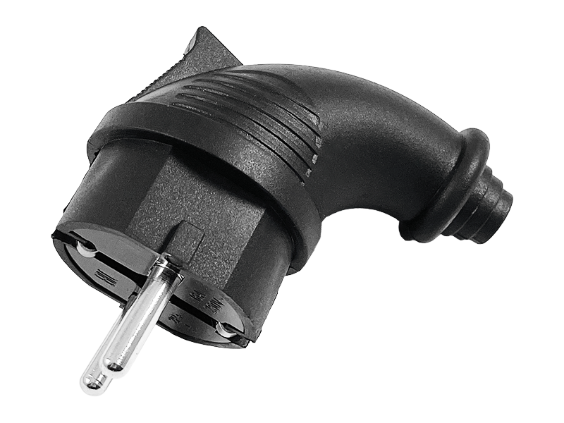 Вилка с заземлением Lemanso LMA094 угловая 16А каучуковая (9099)