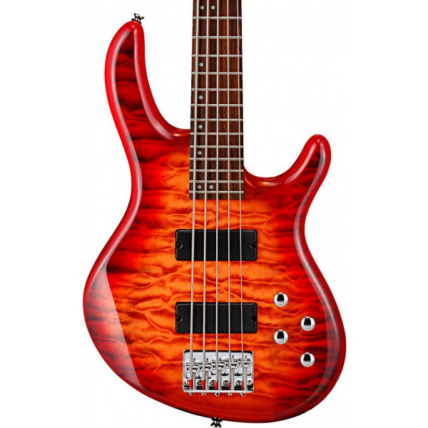 Бас-гитара Cort Action DLX V Plus Cherry Red Sunburst - фото 3