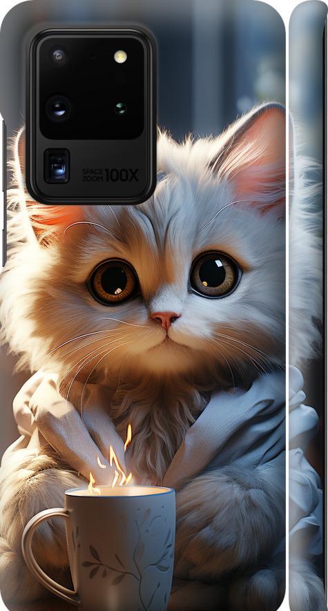 Чехол на Samsung Galaxy S20 Ultra White cat (5646m-1831-42517)