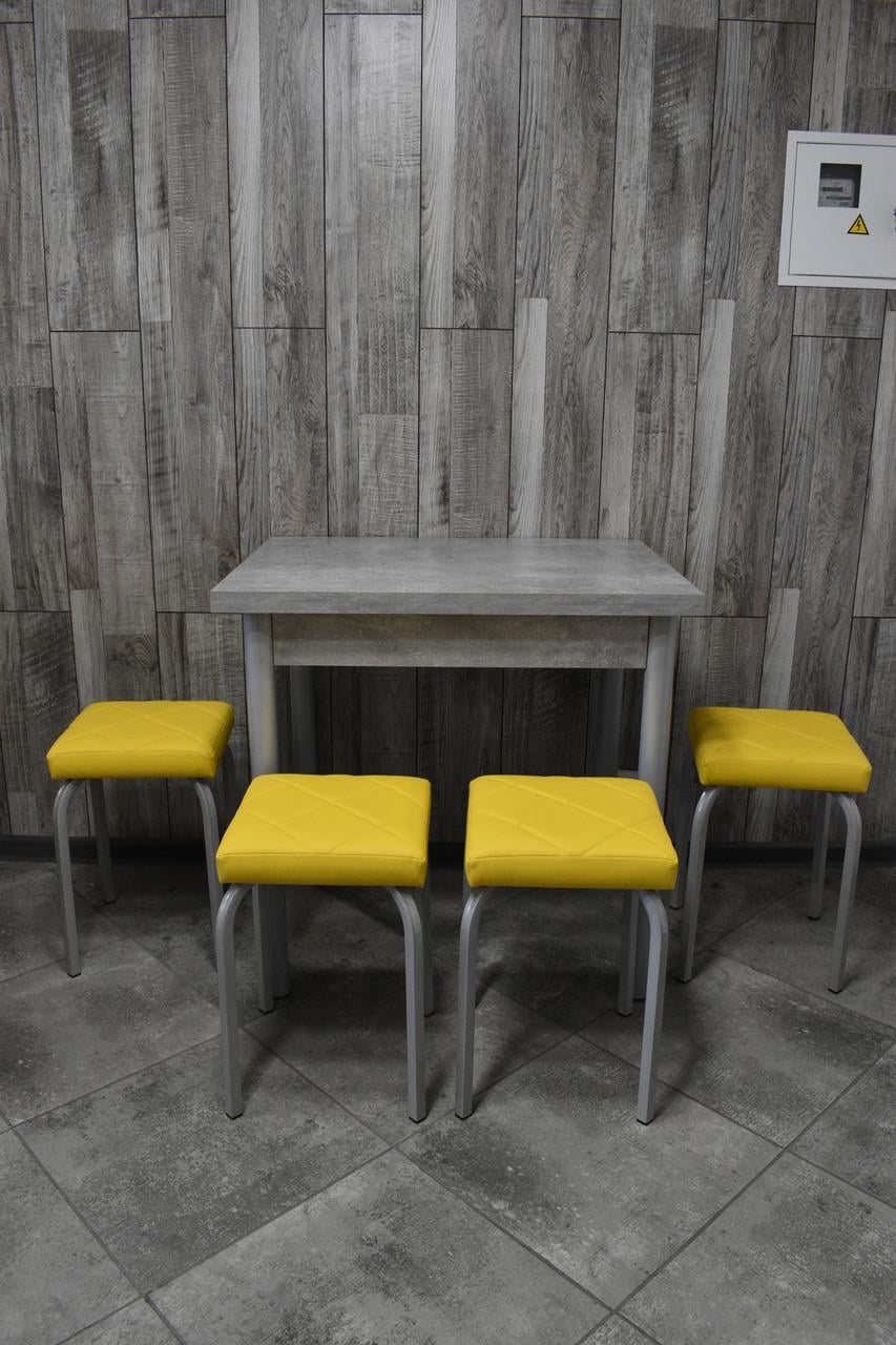 Кухонний комплект Оскар стіл розкладний і 4 табурети Tutti Lux 60х80х75 см/80х120х75 см Жовтий (2543907038)