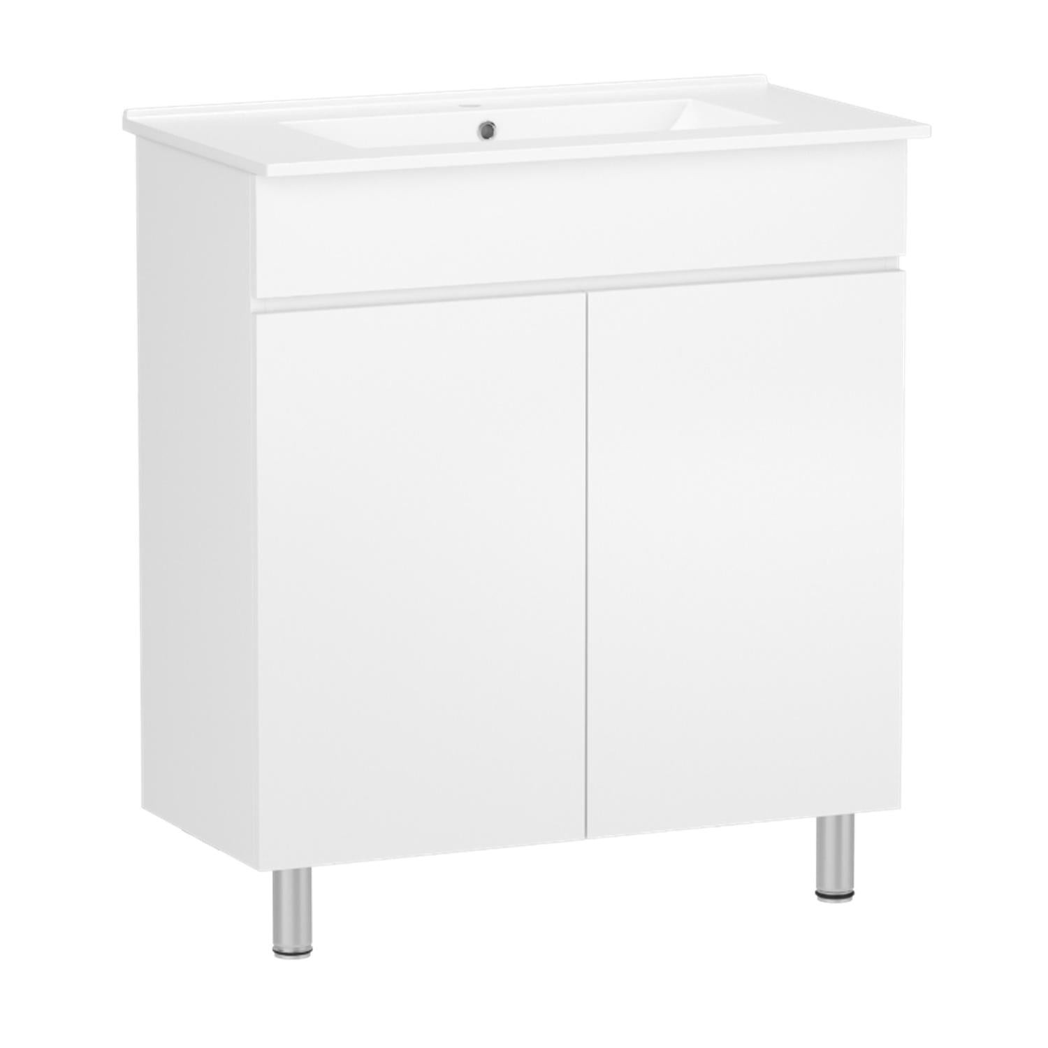 Тумба для ванной RJ Kink-XO 80x40 напольная с умывальником RJ Jenor Белый (RJFU036-4180WHSET)