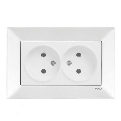 Розетка Viko Meridian двойная без заземления Белый (21165-е)