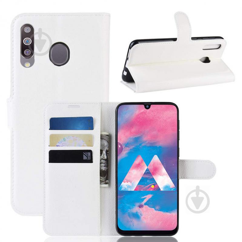 Чехол-книжка Litchie Wallet для Samsung M305 Galaxy M30 / A40s Белый (hub_seZG28686)