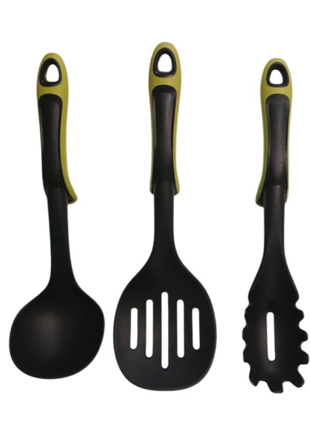 Набор кухонных принадлежностей универсальный с подставкой/лопатка/венчик/шумовка/половник 6 пр. Черно-зеленый (195) - фото 4 Набор кухонных принадлежностей универсальный с подставкой/лопатка/венчик/шумовка/половник 6 пр. Черно-зеленый (195) - фото 4