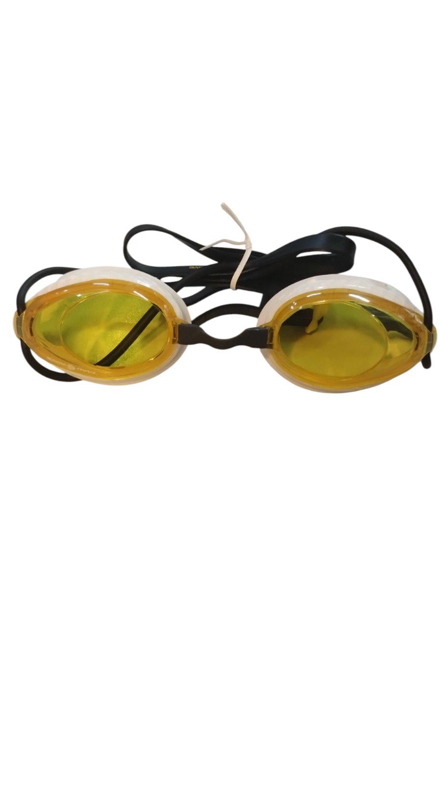 Окуляри для плавання Mad Wave HONEY M0427180 полікарбонат силікон Жовтий/Чорний/Білий (6936116102462)