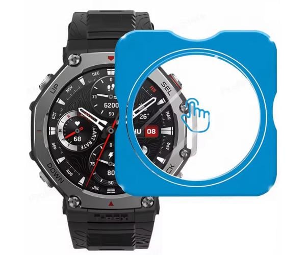 Защитное стекло HD Clear для смарт-часов Amazfit T-Rex 3/T-Rex 3 Pro с рамкой для поклейки Защитное стекло HD Clear для смарт-часов Amazfit T-Rex 3/T-Rex 3 Pro с рамкой для поклейки