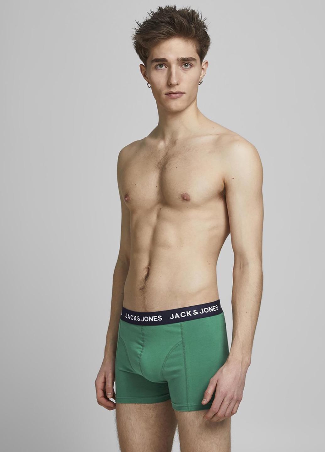 Трусы мужские Jack & Jones S 3 шт. Зеленый (12192798-02b40)