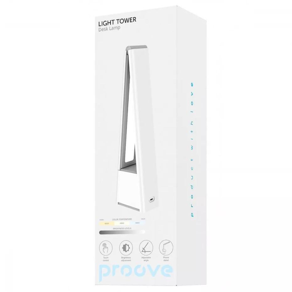 Настольная аккумуляторная лампа Proove Light Tower 1200 mAh White - фото 5 Настольная аккумуляторная лампа Proove Light Tower 1200 mAh White - фото 5