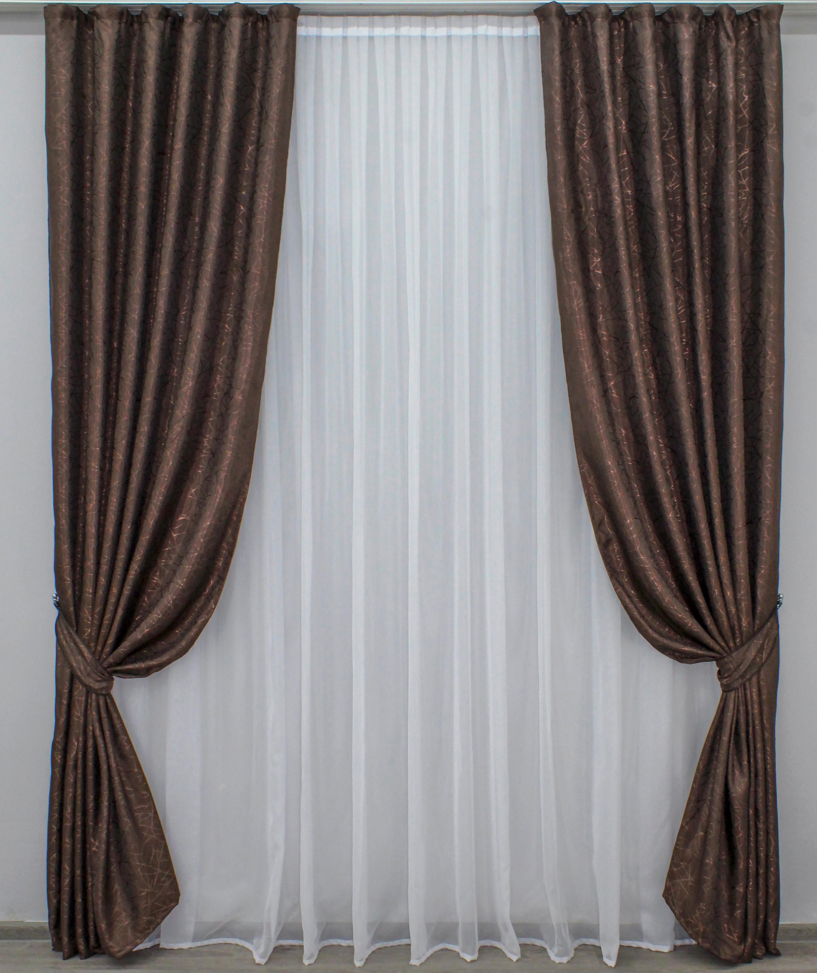 Комплект штор VR-Textil Саванна № 522ш жаккард 150х270 см 2 шт. Венге (30-265)