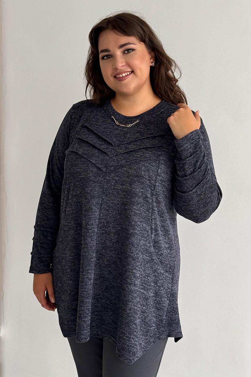 Туника женская плюссайз PANNI Божена с карманами р. 52-54 Синий (Р2508252255)