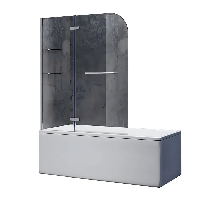 Шторки скляні на ванну KOER SR BS05-90x140-TR-01 прозоре скло Easy Clean 6 мм Хром (KR5372)