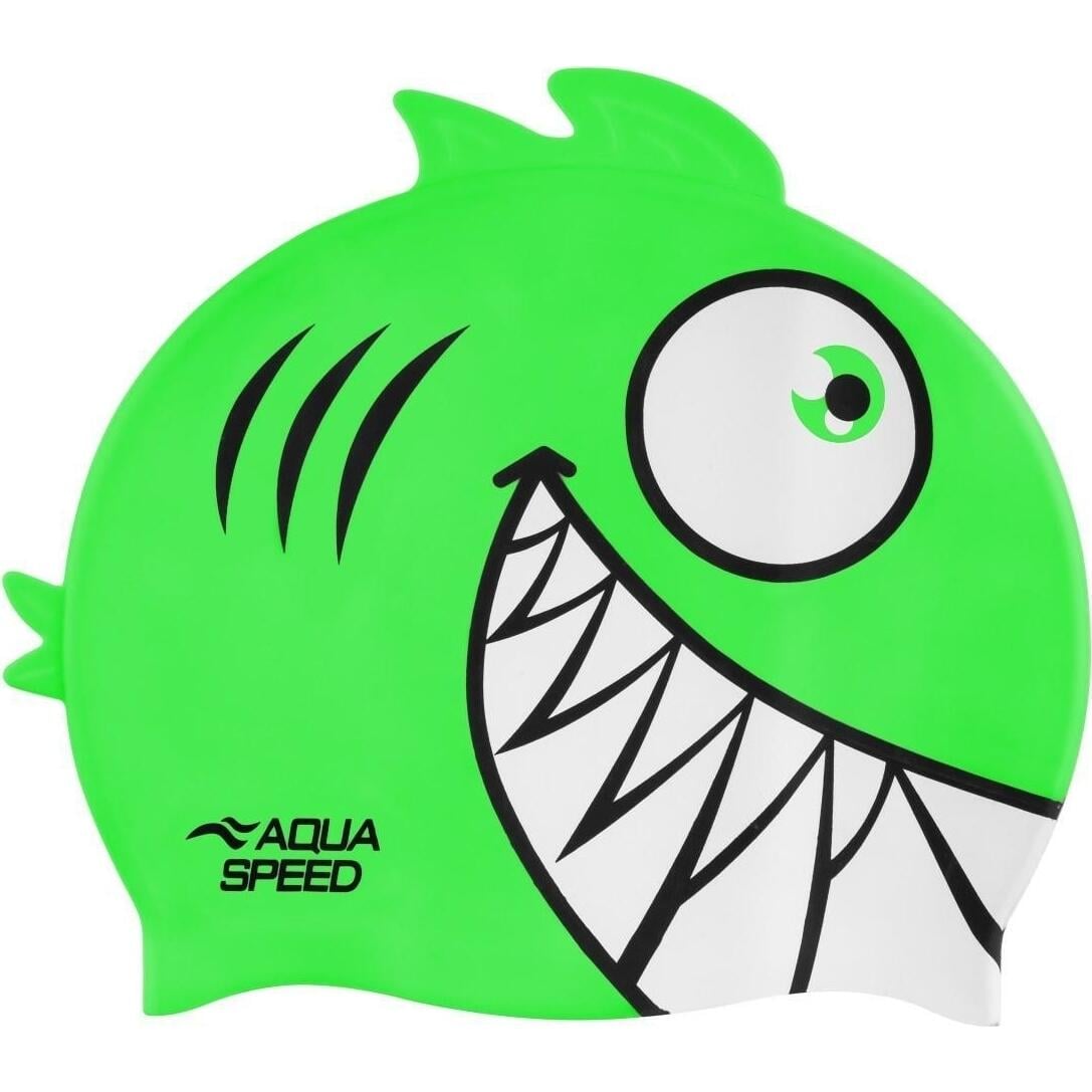 Шапочка для плавання дитяча Aqua Speed ZOO PIRANA Зелено-білий (246-11)
