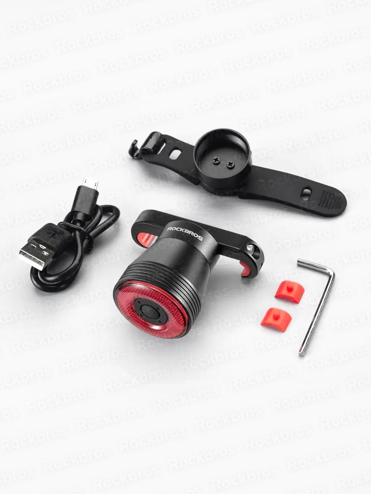 Задний фонарь на велосипед ROCKBROS на аккумуляторе 400 мАч водонепроницаемая велофара Черный (73540) - фото 8