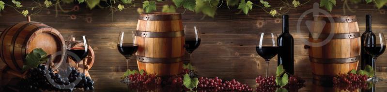 Наклейки кухонный фартук  Zatarga  "Виноград и винные бочки " 600х3000 мм Коричневый (Z180265/2)