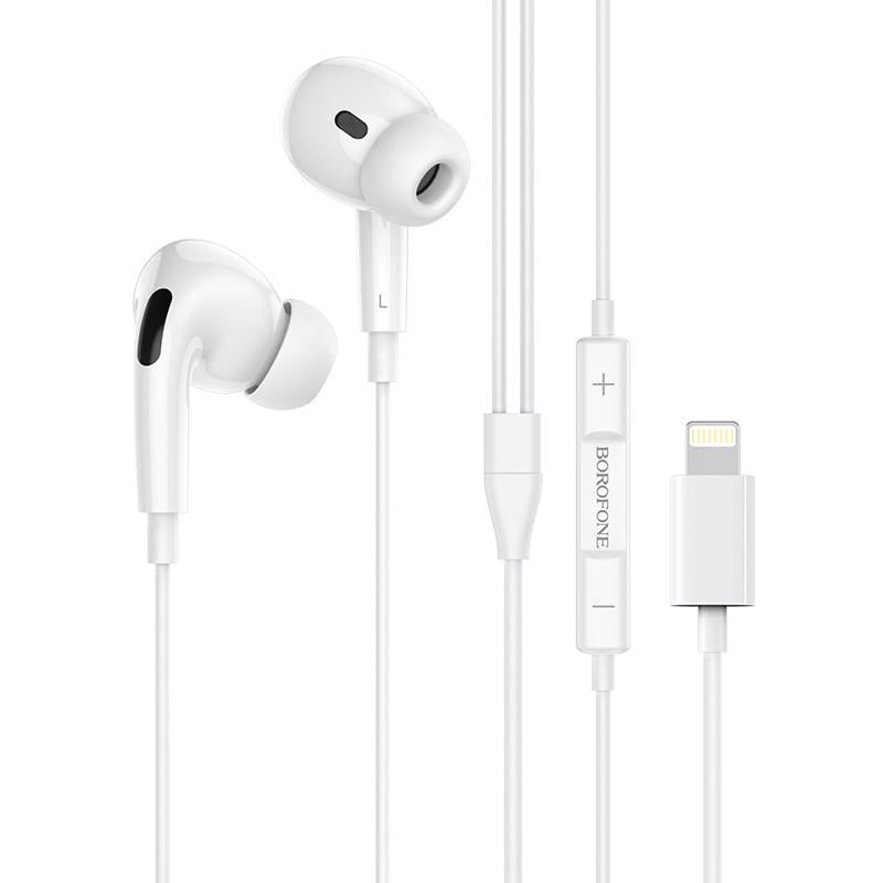 Наушники проводные стерео вакуумные Borofone BM30 Pro Lightning White (00000057189_1)