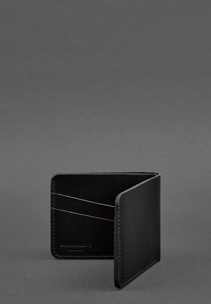 Портмоне мужское кожаное BlankNote 4.1 4 кармана Угольно-черный (A-026225) - фото 2 Портмоне мужское кожаное BlankNote 4.1 4 кармана Угольно-черный (A-026225) - фото 2