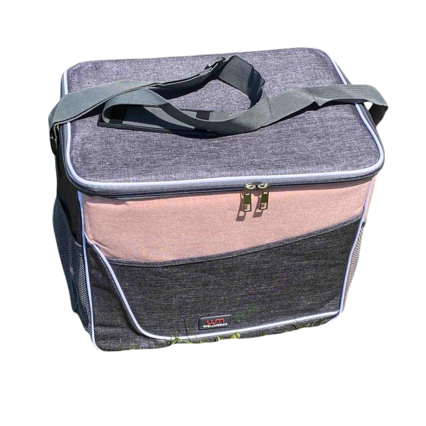 Термосумка Stenson WW01351 36x26x32 см Серый с розовым (1847046009)