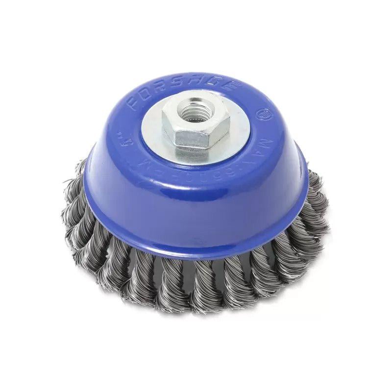 Кордщітка чашеподібна сталева кручена для УШМ в блістері F-BWC105 125 мм (13349669) Кордщітка чашеподібна сталева кручена для УШМ в блістері F-BWC105 125 мм (13349669)