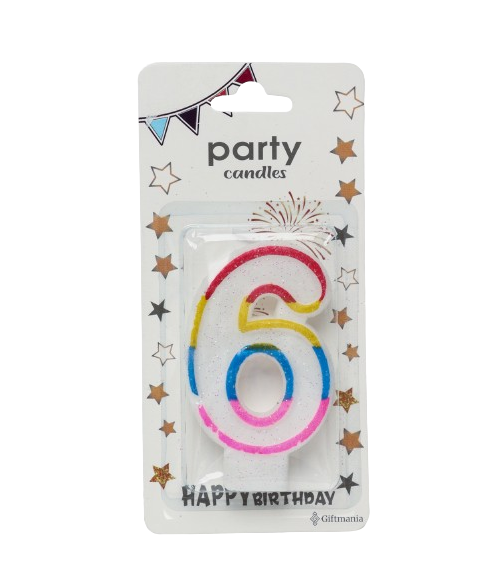 Свеча Stenson R90094 Цифра 6 (14070009)